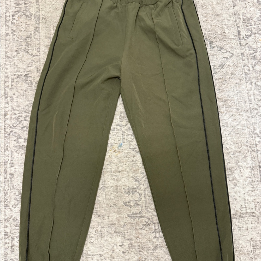 Blue Blush Olive Joggers with Black Trim